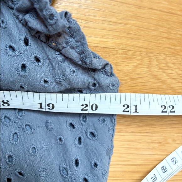 Knox Rose Eyelet Cotton Mini Dress Sleeveless Gray/Dusty Blue Size L - Picture 10 of 11
